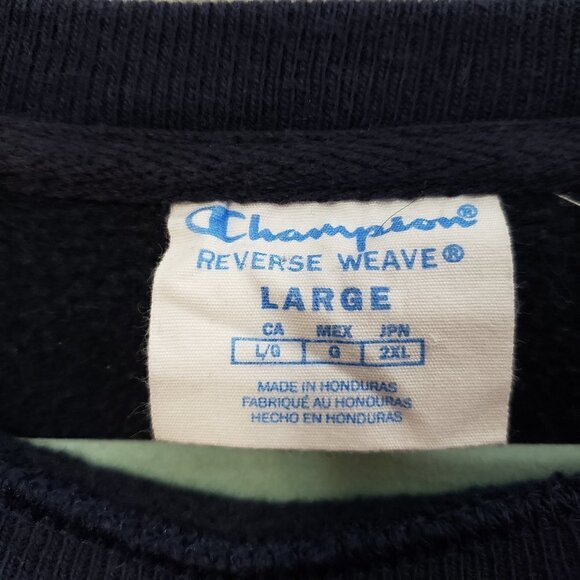 Vintage Champion Sweatshirt Navy Logo L - Picture 8 of 9